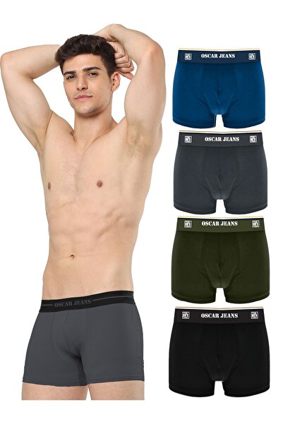 OSCAR JEANS مجموعة بلاتينيوم من سراويل داخلية رجالية بوكسر قصيرة من القطن وال...