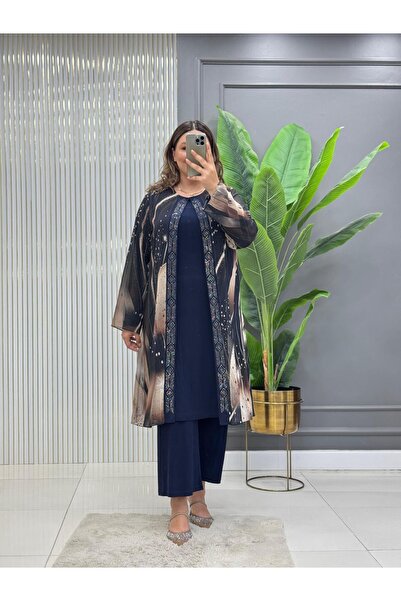 Modam Bella BÜYÜK BEDEN ÜÇLÜ KAPAKLI TAKIM