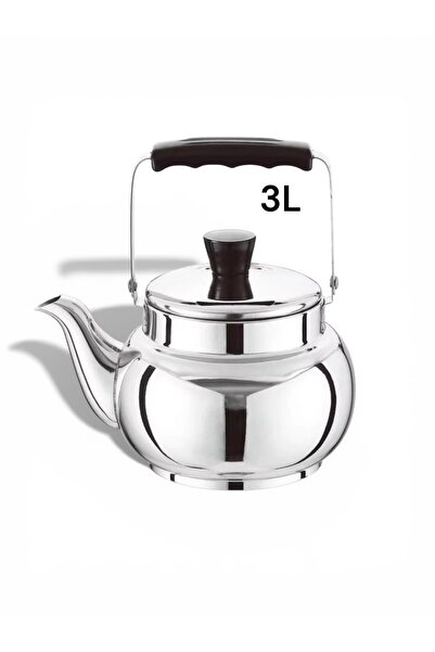 cc bin shihon Steel teapot with black plastic handle, shiny stainless steel teapot
