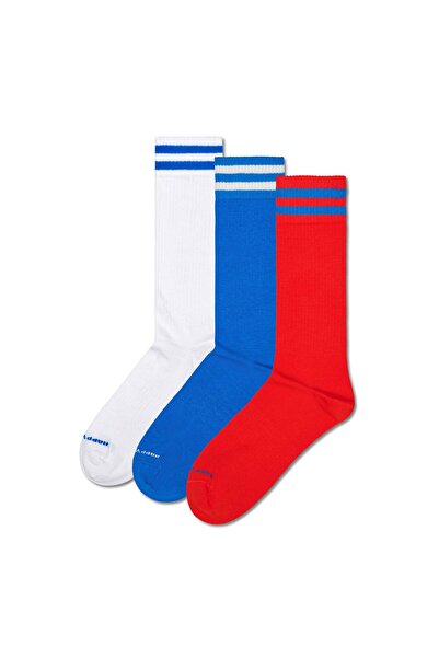 Happy Socks Unisex Socken, 3er Pack - Solid Crew Socks, Baumwolle, Streifen, ...