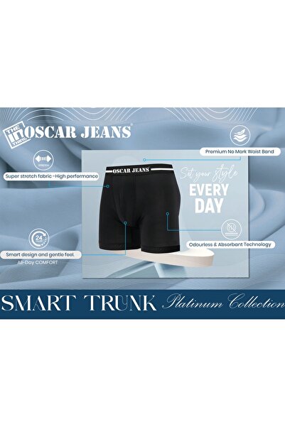 OSCAR JEANS 4-Pack Men's Underwear Boxers Contoured Fit Cotton Bamboo Lycra Soft Stretch Gym Sports
