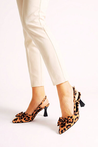 Weynes Pantofi cu toc de 7 cm pentru femei, cu detaliu cu fundă, cu spatele deschis, WSB3102