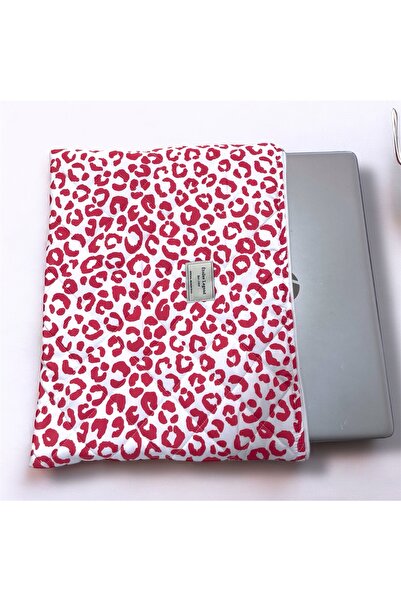 etoiles legend حقيبة كمبيوتر محمول بنمط الفهد الأحمر