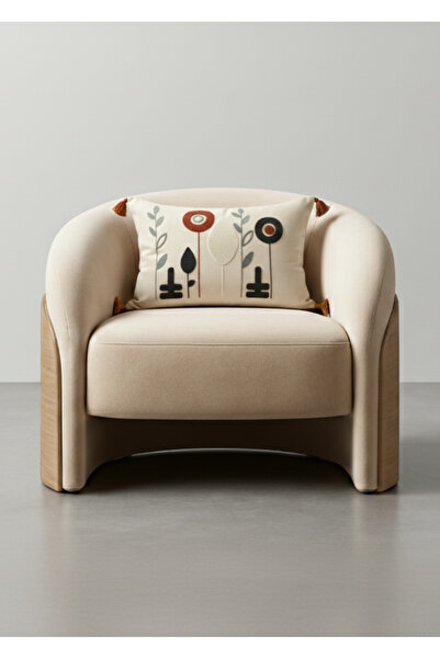 Destiva Home Colorful Modern Flowers Punch Embroidered Decorative Tufted Thro...