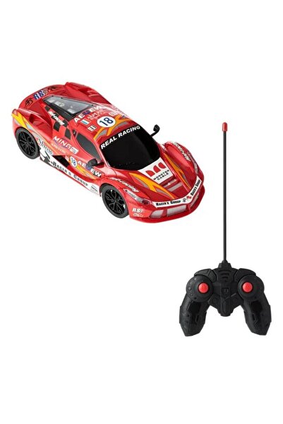 OEM Masina de Curse Rosie cu Telecomanda & Lumini 1:16 / 27MHz