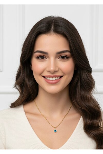 aytekgold Nazar Boncuklu Dorica Zincir 14 Ayar