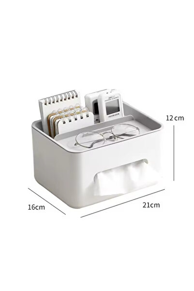 BLUE CORAL Desktop Remote Control Storage Tissue Paper Box (GREY)