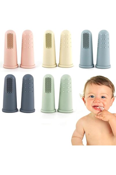 Arabest ١٠ قطع من أغطية أصابع فرشاة الأسنان المصنوعة من السيليكون الآمن غذائيًا للأطفال، للعناية بأسنان ولثة الطفل