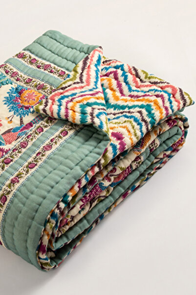 Uniqlooms Nature's Lulubaby Organik Pamuk El Yapımı Tek Kişilik Yatak Örtüsü