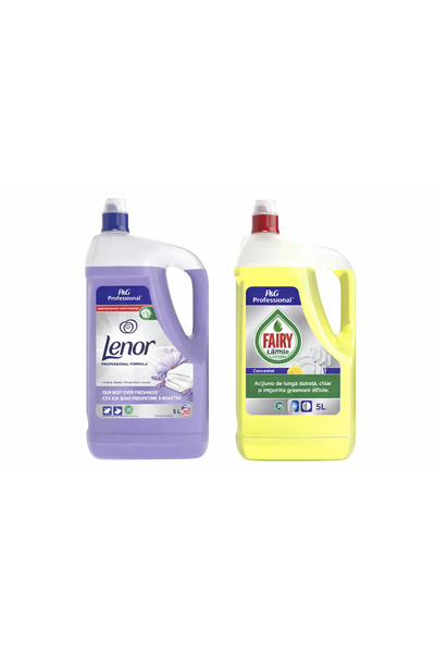 Fairy απορρυπαντικό πιάτων 5L + μαλακτικό ρούχων 5L