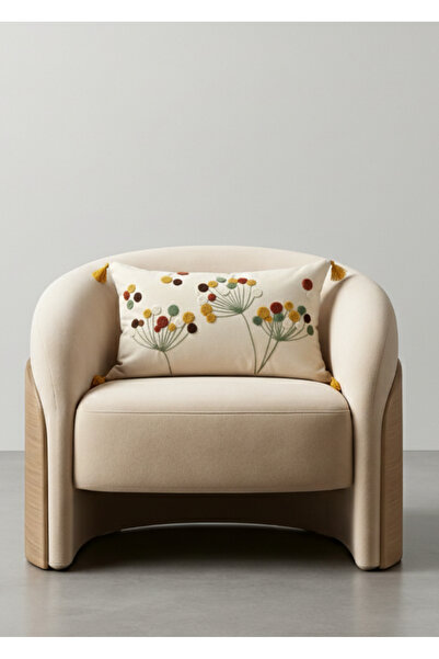 Destiva Home Husă de pernă decorativă cu ciucuri brodate Colorful Bud Punch d...