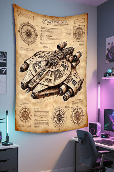 RUGRUMBA غطاء جدار حرب النجوم - تصميم مستوحى من الأفلام، قماش عالي الجودة، سج...