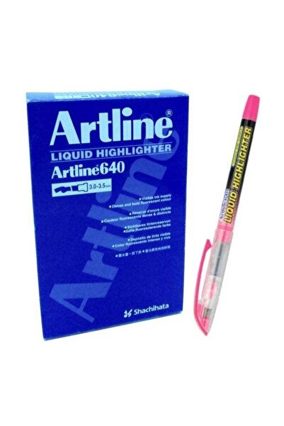 artline 12-Piece Liquid Fluorescent Highlighter Pink EK-640FPK