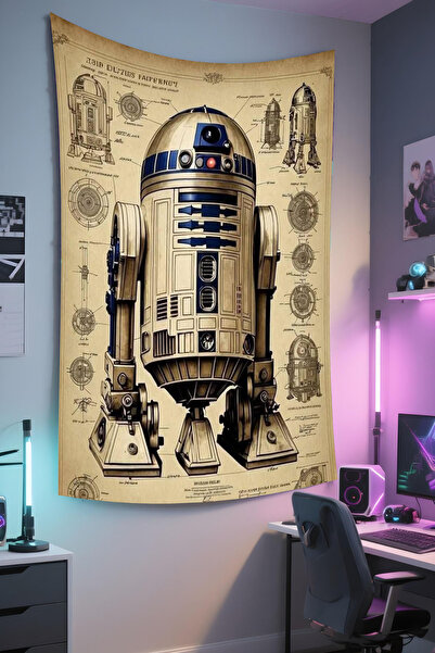 RUGRUMBA غطاء جدار حرب النجوم - تصميم مستوحى من الأفلام، قماش عالي الجودة، سج...