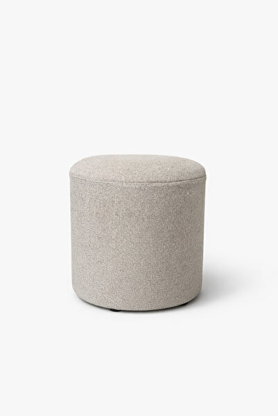 Evondi Silindir Dekoratif Puf 38x43 cm – Açık Vizon, Silinebilir Kumaş