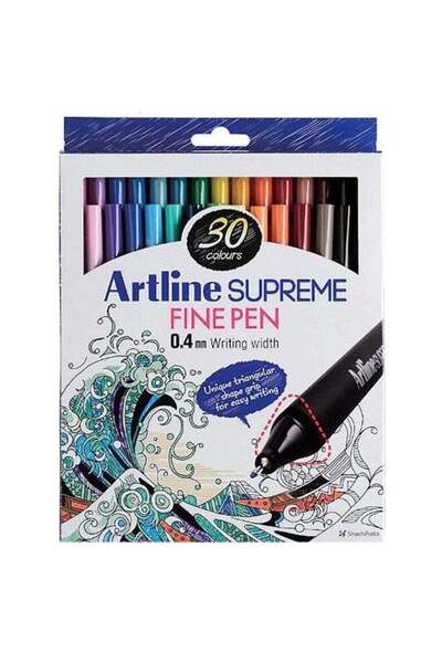 artline مجموعة أقلام فاخرة رفيعة من 30 قطعة، متوفرة باللون الوردي/البنفسجي/ال...