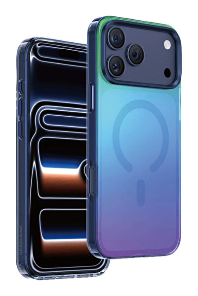 KeepHone Apple iPhone 17 Pro Max Kılıf Işıltılı Renk Geçişli Gökkuşağı Rainbo...