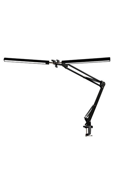 Arabest مصباح مكتبي LED مزدوج الرأس مع مشبك، مصابيح مكتبية فائقة السطوع للمنزل والمكتب، 3 أوضاع إضاءة