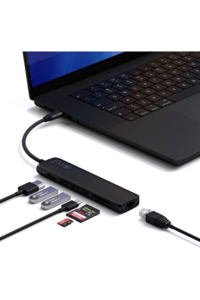 Satechi 7-in-1 USB C Hub Slim Plus Multiport Adapter