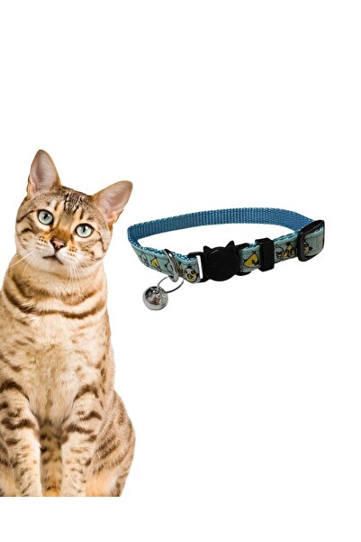 Royalist Colorful Patterned Adjustable Cat Collar 10 mm 18/28 cm - with Bell,...