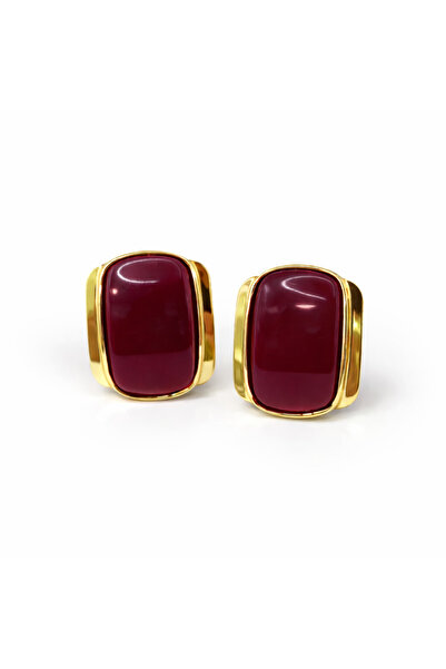 Vi store Çelik Bordo Molly Küpe