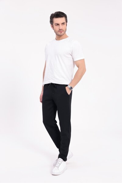 yakamor Fleece-Lined Pi̇ke Chi̇no Pocket Straight Leg Trackpants