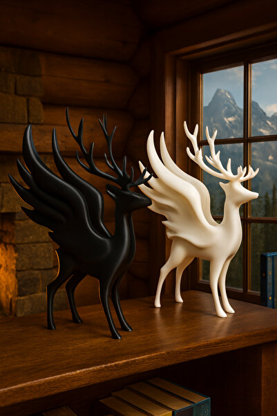 3dvan DEKORATİF 2'Lİ GEYİK FİGÜRÜ