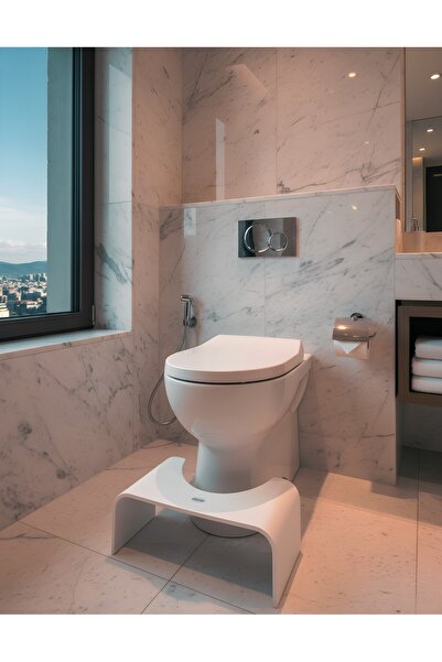 alatab Ahşap Klozet Taburesi - Ergonomik Tuvalet Ayak Yükseltici - 24 cm