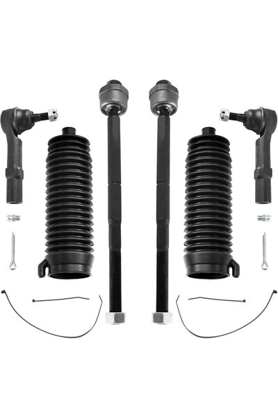 ASTARPRO 6pcs Front Inner and Outer Tie Rod Ends Complete Kit and Boots Replacement for Cadillac Esc