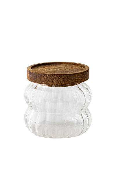 Glass In Love وعاء بوروسيليكات بغطاء من خشب الأكاسيا - 340 سي سي