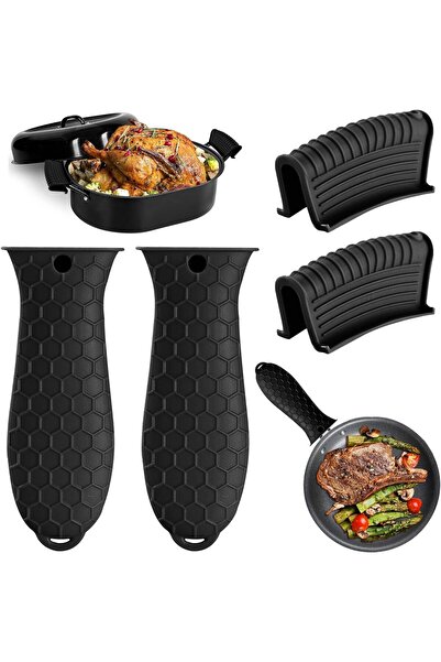 Arabest أغطية مقابض أواني سيليكون، حامل مقابض سيليكون ساخنة، غطاء مقبض ناعم مانع للانزلاق