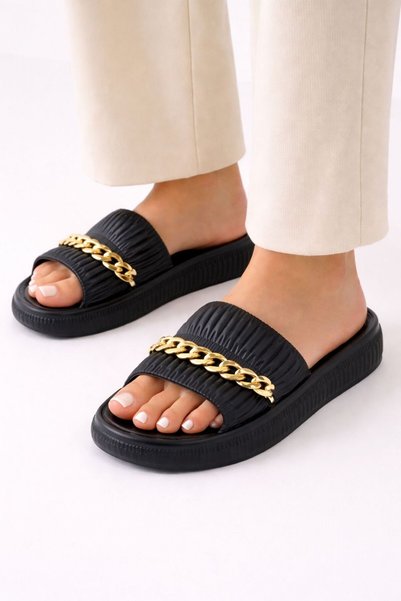 Babetty Women's Chain-Adorned Stylish, Comfortable, Casual Slippers Flexible Anatomical Structure Useful