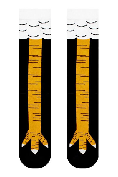 Tasarım جوارب ملونة منقوشة بأقدام الدجاج