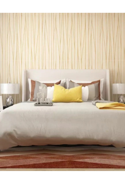 OEM Set of 5 x 3D self-adhesive wallpaper cream with gold thread, 70 X 70 cm x 6mm