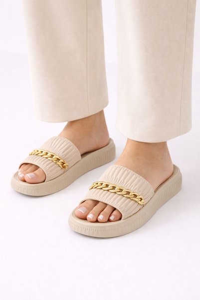 Babetty Women's Chain-Adorned Stylish, Comfortable, Casual Slippers Flexible Anatomical Structure Useful