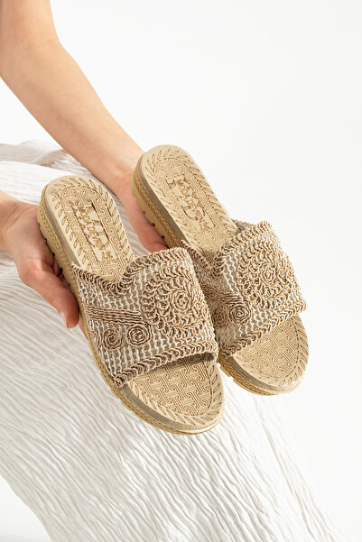 Moda Devrin Mink otvoreni prednji deo, dvobojni slamnati pleteni materijal za...