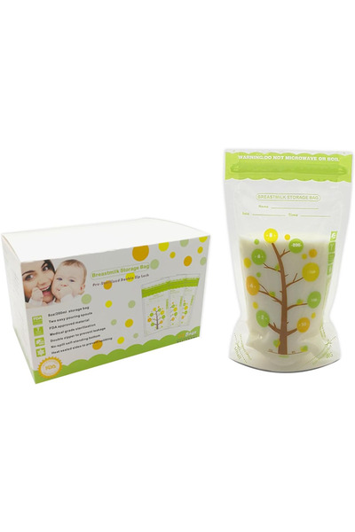 Primo Plus 112 قطعة من أكياس تخزين حليب الأم بتصميم سفلي للأطفال مع سحاب مزدو...