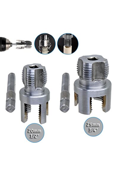 Titi 6484 Pvc Pprc Pipe Internal and External Threading Tool 20/25 mm (Set of 2)