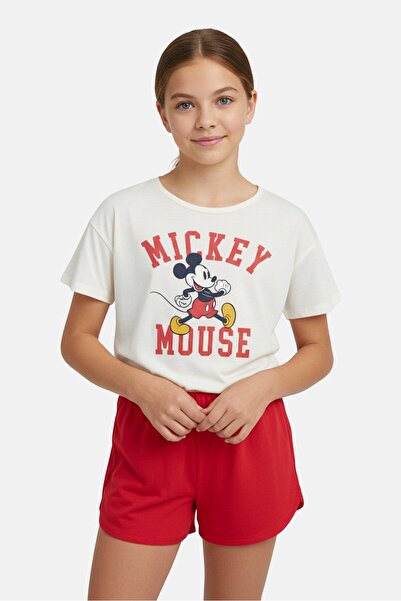 GAP طقم ديزني باي كيدز للبنات مكون من قطعتين، تيشيرت بأكمام قصيرة وشورت مطبوع برسومات، متعدد الألوان