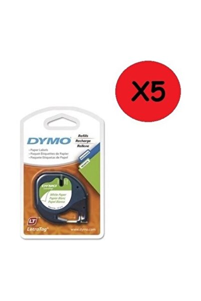 Dymo Şerit Let.Kağıt 12Mmx4M Beyaz 721510 59421 5 adet