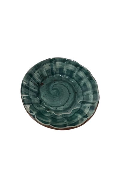 ALBETTO 6-Piece Ceramic Tea Plate, Green Tea Plate Diameter: 10cm