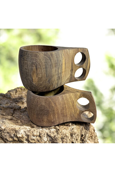 Zeynes Home Kuksa Ahşap Çay Ve Kahve Kupası – Doğal ve Taşınabilir