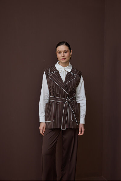NUR KALAY COLLECTION STRIPED VEST SET