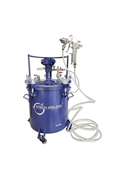 Titech Airless 10 Lt Otomatik Karıştırıcılı Teflon Kaplı Basınçlı Boya Tankı