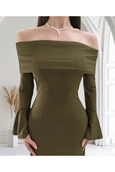 MAIN DRESS Elegant olive dress