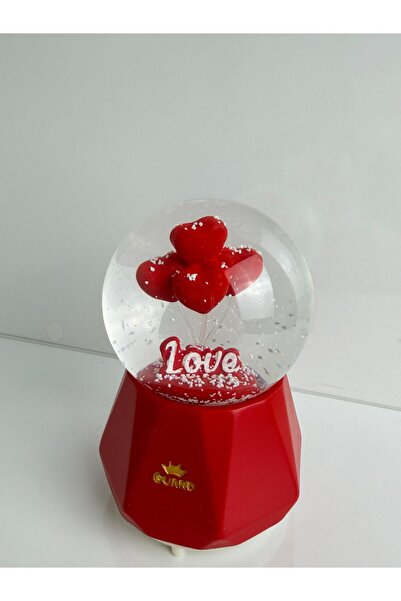 Bumelo Love Kalp Balonlu Işıklı ,Müzikli Orta Boy Kar küresi