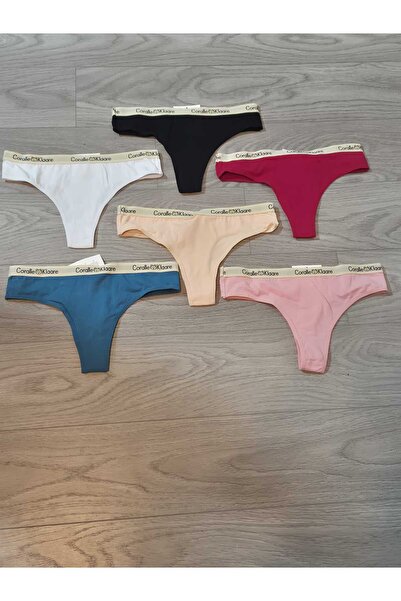 NO BRAND Set of 6 women's thong panties - elegant and comfortable model