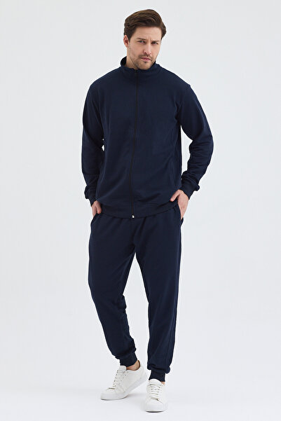 CLIPMAN Men's 2 Thread Regular Fit Judge Collar Tracksuit Set