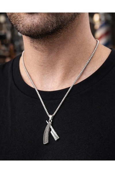 voyageaccessory Stainless Steel Men's Barber Hairdresser Razor Pendant