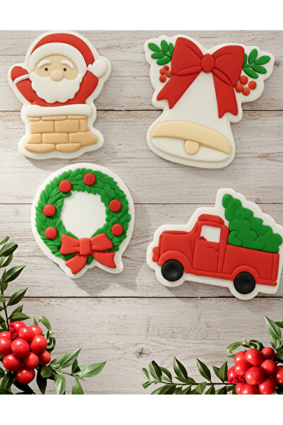 Maku home Christmas Themed Cookies, Wreath, Truck Carrying a Tree, Bell, Sant...